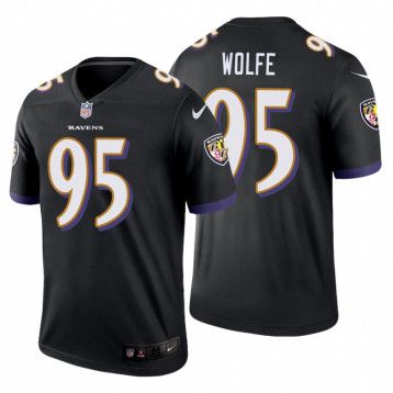 Men Baltimore Ravens 95 Derek Wolfe Nike Black Game Player NFL Jersey